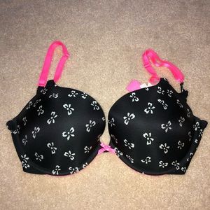 Push-up Bow Patterned Bra